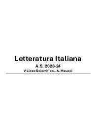 Appunti del programma di letteratura italiana di 5° liceo