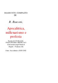 R. Rusconi, Apocalittica, millenarismo e profezia. Parte II