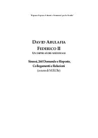 Abulafia, Federico II Un imperatore medievale, Sinossi, 260 Domande/Risposte (M.E.Olz)