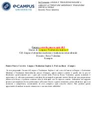 Paniere Nuovo Corretto Lingua e Traduzione Inglese 4 - Prof.ssa Rossi eCampus