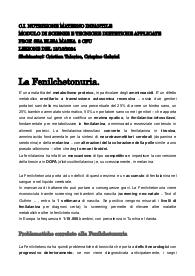 Fenilchetonuria e Fibrosi Cistica (C.I. nutrizione materno infantile)
