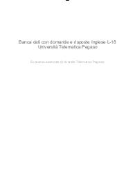 Banca dati con domande e risposte Inglese L-18 Università Telematica Pegaso