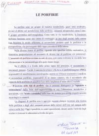 Biochimica degli stati patologici - Le Porfirie.