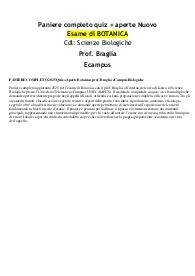 PANIERE COMPLETO 2025 Quiz+Aperte Botanica prof. Braglia eCampus Biologiche