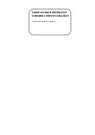 Paniere Esame Analisi Matematica