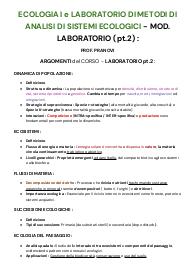 ECOLOGIA I - parte di LABORATORIO (prof. PRANOVI) - [pt.1]