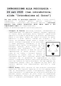 INTRODUZIONE ALLA PSICOLOGIA - LEZIONE INTRODUTTIVA (RUBICHI)