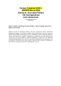Paniere Completo 2024 Esame Economia Politica – Quiz e Domande Aperte Prof. Iannaccone eCampus