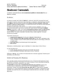 Sindromi carenziali, anemia sideropenica (C.I. scienze della dietistica applicate alla clinica)