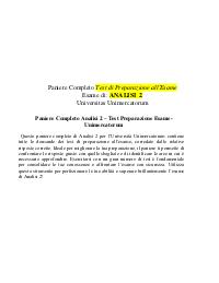 Paniere Completo Analisi 2 – Test Preparazione Esame- Unimercatorum