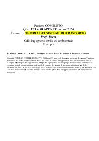 PANIERE COMPLETO NUOVO 2024 Quiz + Aperte Teoria dei Sistemi di Trasporto eCampus