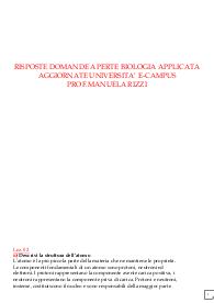 Risposte domande aperte biologia applicata anno 2023 uniecampus