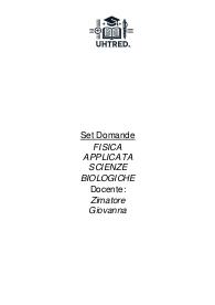 Paniere di FISICA APPLICATA con domande multiple - eCampus, 2024/25