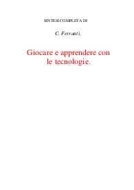Giocare e apprendere con le tecnologie. Compendio