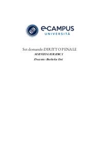 Set domande:DIRITTO PENALE SERVIZI GIURIDICI Docente: Bozheku Ersi