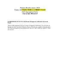 PANIERE RISOLTO NUOVO 2024 Esame di Ingegneria Ambientale Università Pegaso