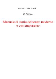 Manuale di storia del teatro moderno e contemporaneo
