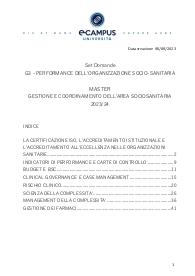 Paniere Quiz G3 - PERFORMANCE DELL'ORGANIZZAZIONE SOCIO-SANITARIA per MASTER