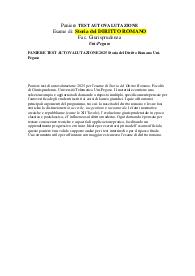 PANIERE TEST AUTOVALUTAZIONE 2025 Storia del Diritto Romano Uni-Pegaso