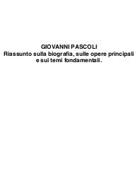 Giovanni Pascoli - Biografia, Opere Principali, Temi Fondamentali