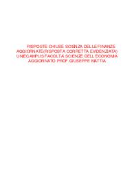 Risposte chiuse scienze delle finanze aggiornate 2023
