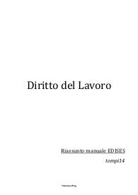 CONCORSO DSGA - DIRITTO DEL LAVORO - RIASSUNTO MANUALE EDISES