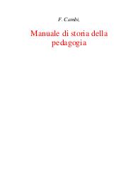Manuale di storia della pedagogia - Franco Cambi