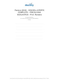Paniere corretto e completo Ecampus Psicologia scolastica, prof Romano 2024/2025