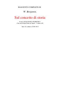 W. Benjamin, Sul concetto di storia. Filosofia teoretica