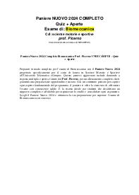 Paniere Nuovo 2024 Completo Biomeccanica Prof. Picerno UNIECAMPUS