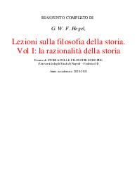G. W. F. Hegel, Lezioni sulla filosofia della storia. Vol I: la razionalità della storia