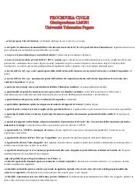 PROCEDURA CIVILE - Giurisprudenza LMG01 - Università Telematica Pegaso
