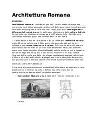 Appunti Storia Arch.1 - Architettura Romana - Prof. Loi, Polimi