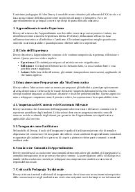 riassunto: attivismo pedagogico di J. Dewey