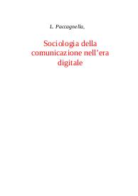 Sociologia della comunicazione nell'era digitale - Luciano Paccagnella