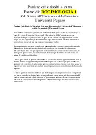 Paniere Quiz Risolti e Materiale Extra per Docimologia 1 | Scienze dell’Educazione e della Formazione -Pegaso