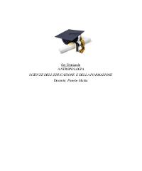 Paniere ANTROPOLOGIA SCIENZE DELL'EDUCAZIONE Ecampus