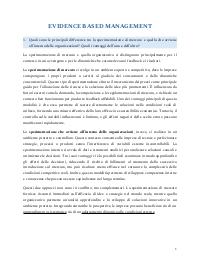 Domande e Risposte esame Evidence Based Management