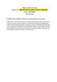 PANIERE QUIZ CORRETTI 2025 Esame Sociologia dell’Educazione Pegaso