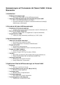 Immunoterapia nel Trattamento dei Tumori Solidi: Schema per tesi, Schemi e mappe concettuali di Medicina