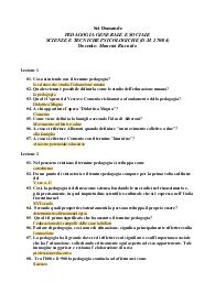 UNIVERSITA' E CAMPUS Set Domande PEDAGOGIA GENERALE E SOCIALE SCIENZE E TECNICHE PSICOLOGICHE (D.M. 270/04) Do
