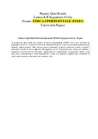 Paniere Quiz Risolti Fisica Sperimentale (FIS/01) Ingegneria Civile - Pegaso