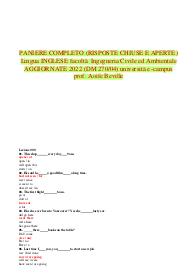 Paniere completo lingua inglese facoltà ingegneria civile e ambientale aggiornato 2023