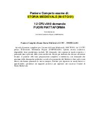 Paniere Completo Esame Storia Medievale 12 CFU - UNIPEGASO