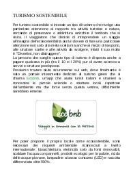 Appunti sul TURISMO SOSTENIBILE