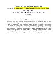 Paniere Quiz Risolti Fondamenti Pedagogia Infanzia – Prof. De Vitis, eCampus