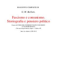 G. M. Barbuto, Fascismo e comunismo., Storia del pensiero politico