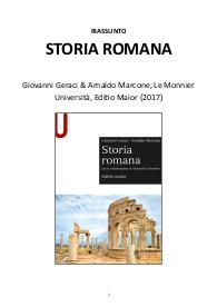 Riassunto "Storia romana. Editio maior" di G. Geraci & A. Marcone, 2017