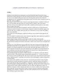 Riassunto Legislazione dei beni culturali
