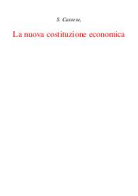 La nuova costituzione economica - Sabino Cassese